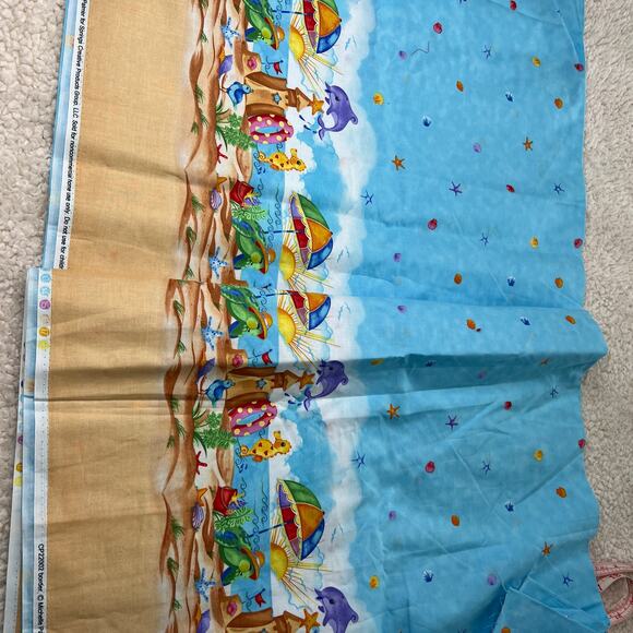 Children Dolphin Beach Spring Creative Products Cotton 3.5 Yards - Picture 3 of 3